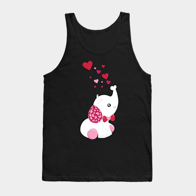 Elephant Blowing Heart Bubbles Tank Top by CeeGunn